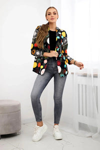 Cotton blazer with print 5478 / – Black цвет / color | Lexline Fashion