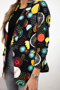 Cotton blazer with print 5478 / – Black цвет / color | Lexline Fashion
