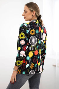 Cotton blazer with print 5478 / – Black цвет / color | Lexline Fashion