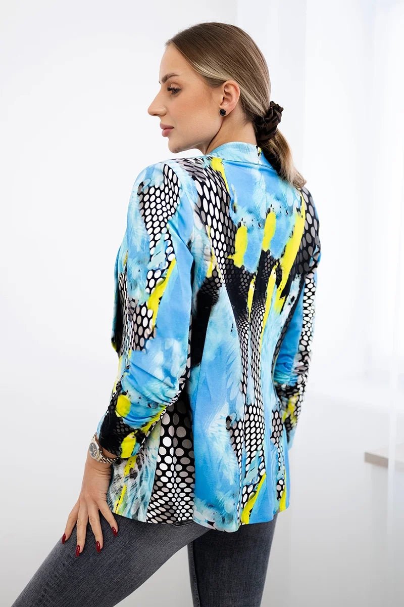 Cotton blazer with print 5478 / – Blue цвет / color | Lexline Fashion