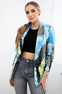 Cotton blazer with print 5478 / – Blue цвет / color | Lexline Fashion