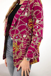 Cotton blazer with print 5478 / – Dark || purple цвет / color | Lexline Fashion