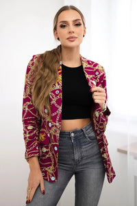 Cotton blazer with print 5478 / – Dark || purple цвет / color | Lexline Fashion