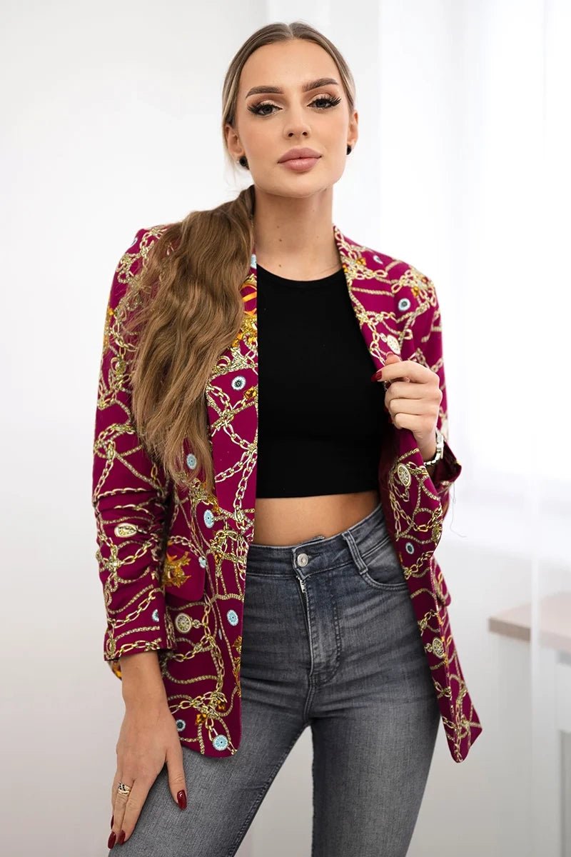 Cotton blazer with print 5478 / – Dark || purple цвет / color | Lexline Fashion
