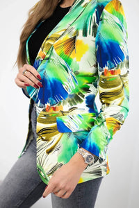 Cotton blazer with print 5478 / – Green цвет / color | Lexline Fashion