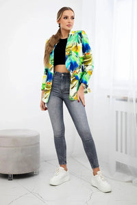 Cotton blazer with print 5478 / – Green цвет / color | Lexline Fashion