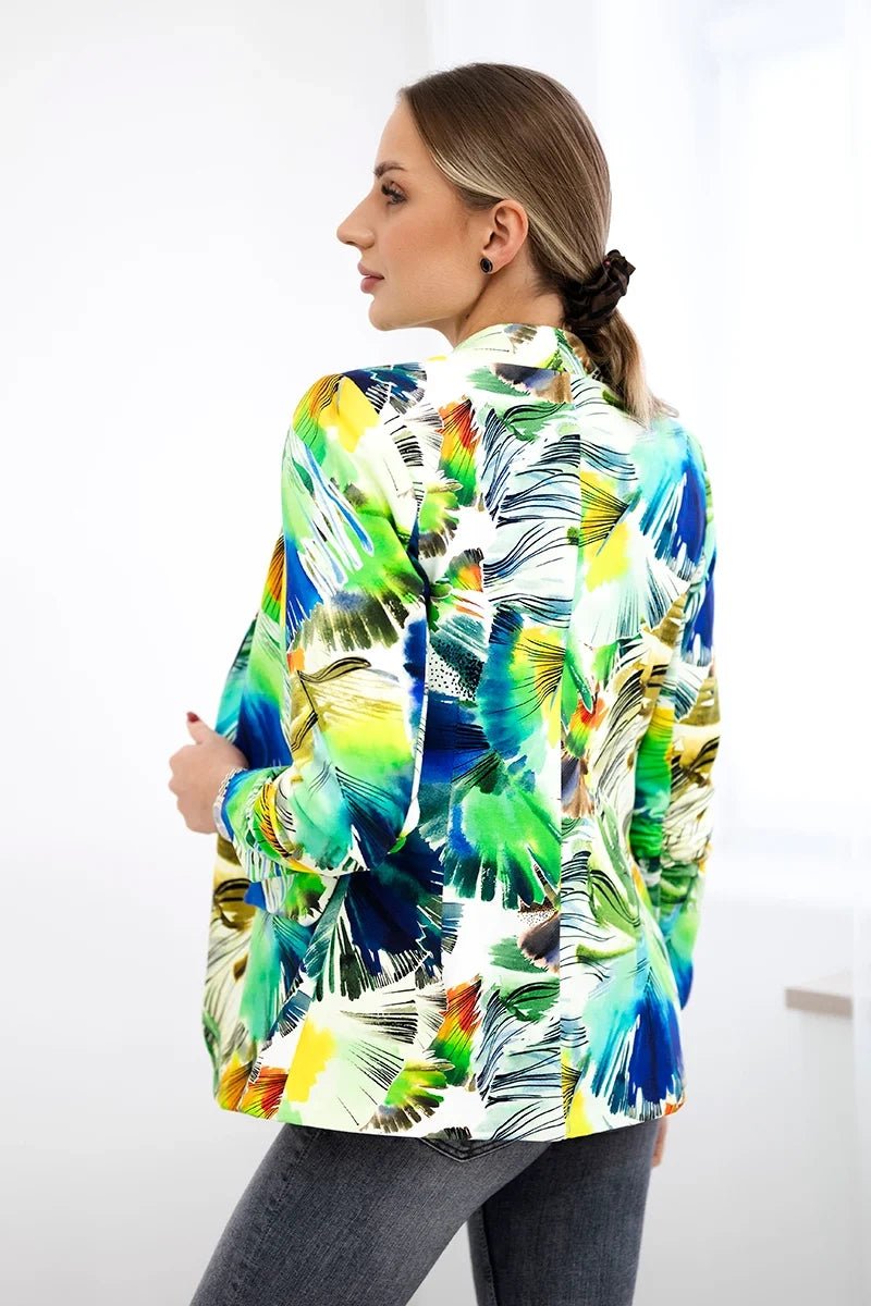 Cotton blazer with print 5478 / – Green цвет / color | Lexline Fashion