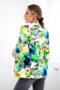 Cotton blazer with print 5478 / – Green цвет / color | Lexline Fashion