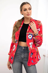 Cotton blazer with print 5478 / – Raspberry цвет / color | Lexline Fashion