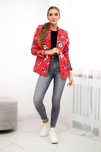 Cotton blazer with print 5478 / – Raspberry цвет / color | Lexline Fashion