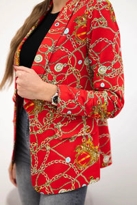 Cotton blazer with print 5478 / – Red цвет / color | Lexline Fashion