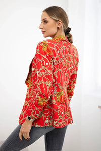Cotton blazer with print 5478 / – Red цвет / color | Lexline Fashion