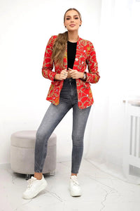 Cotton blazer with print 5478 / – Red цвет / color | Lexline Fashion
