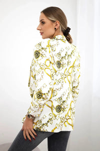 Cotton blazer with print 5478 / – Yellow цвет / color | Lexline Fashion
