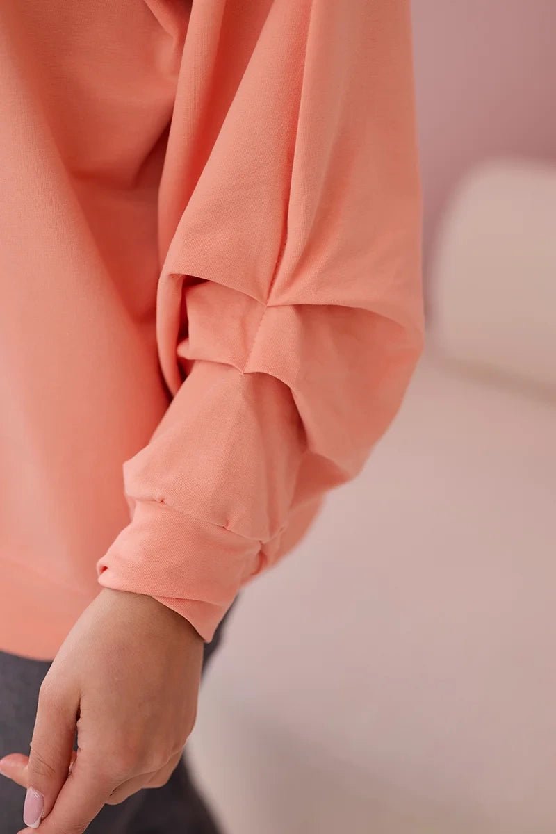 Cotton blouse with bow 9798 / – Apricot цвет / color | Lexline Fashion