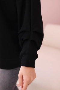 Cotton blouse with bow 9798 / – Black цвет / color | Lexline Fashion