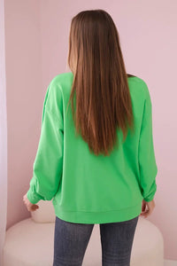 Cotton blouse with bow 9798 / – Light || Green цвет / color | Lexline Fashion