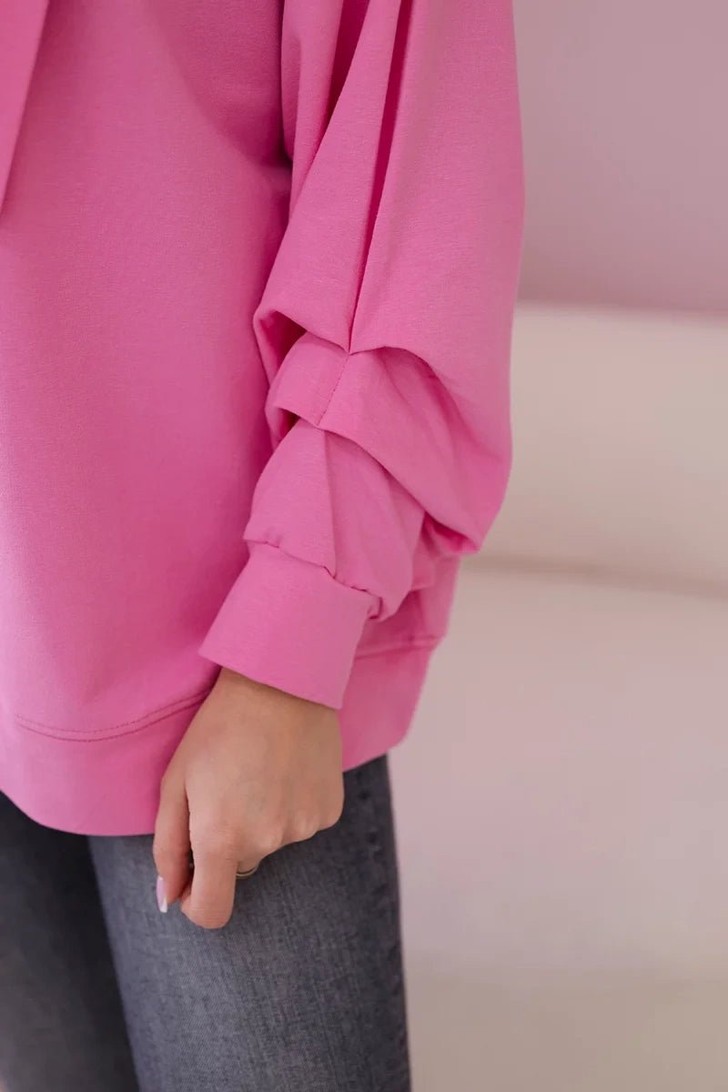 Cotton blouse with bow 9798 / – Light || Pink цвет / color | Lexline Fashion
