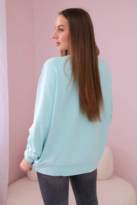 Cotton blouse with bow 9798 / – Mint цвет / color | Lexline Fashion