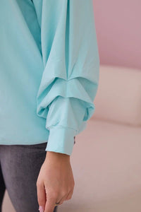 Cotton blouse with bow 9798 / – Mint цвет / color | Lexline Fashion