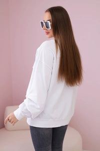 Cotton blouse with bow 9798 / – White цвет / color | Lexline Fashion