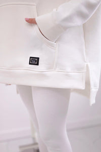 Cotton hoodie + leggings 9618 / – Ecru цвет / color | Lexline Fashion