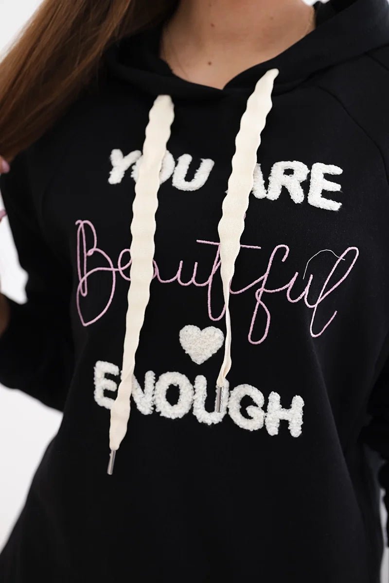 Cotton hoodie R9102 / – Black цвет / color | Lexline Fashion
