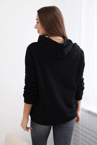 Cotton hoodie R9102 / – Black цвет / color | Lexline Fashion