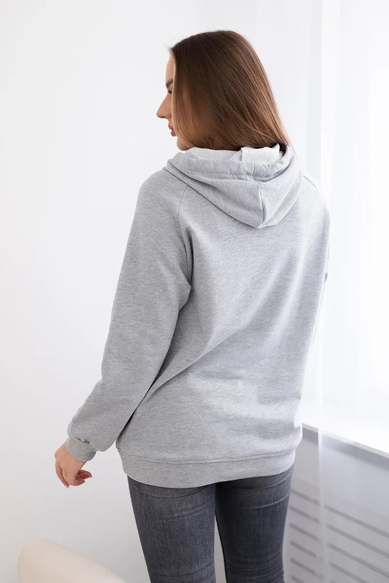 Cotton hoodie R9102 / – Gray цвет / color | Lexline Fashion