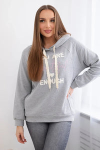 Cotton hoodie R9102 / – Gray цвет / color | Lexline Fashion