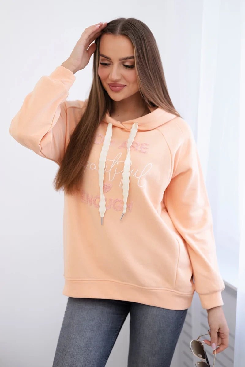 Cotton hoodie R9102 / – Peachy цвет / color | Lexline Fashion