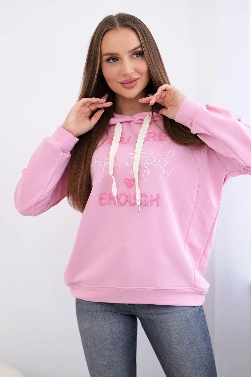 Cotton hoodie R9102 / – Pink цвет / color | Lexline Fashion
