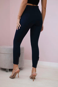 Cotton pants with a bow 3695 / – Navy blue цвет / color | Lexline Fashion