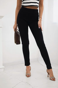 Cotton pants with zirconia on the back pockets 1120 / – Black цвет / color | Lexline Fashion
