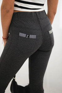 Cotton pants with zirconia on the back pockets 1120 / – Graphite цвет / color | Lexline Fashion