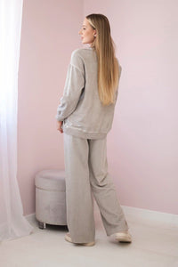 Cotton set Angel sweatshirt + pants ART90041 - 1 / – Beige цвет / color | Lexline Fashion