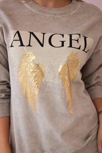 Cotton set Angel sweatshirt + pants ART90041 - 1 / – Beige цвет / color | Lexline Fashion