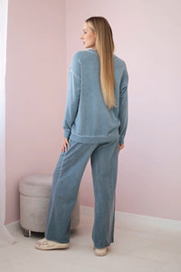 Cotton set Angel sweatshirt + pants ART90041 - 1 / – Jeans цвет / color | Lexline Fashion