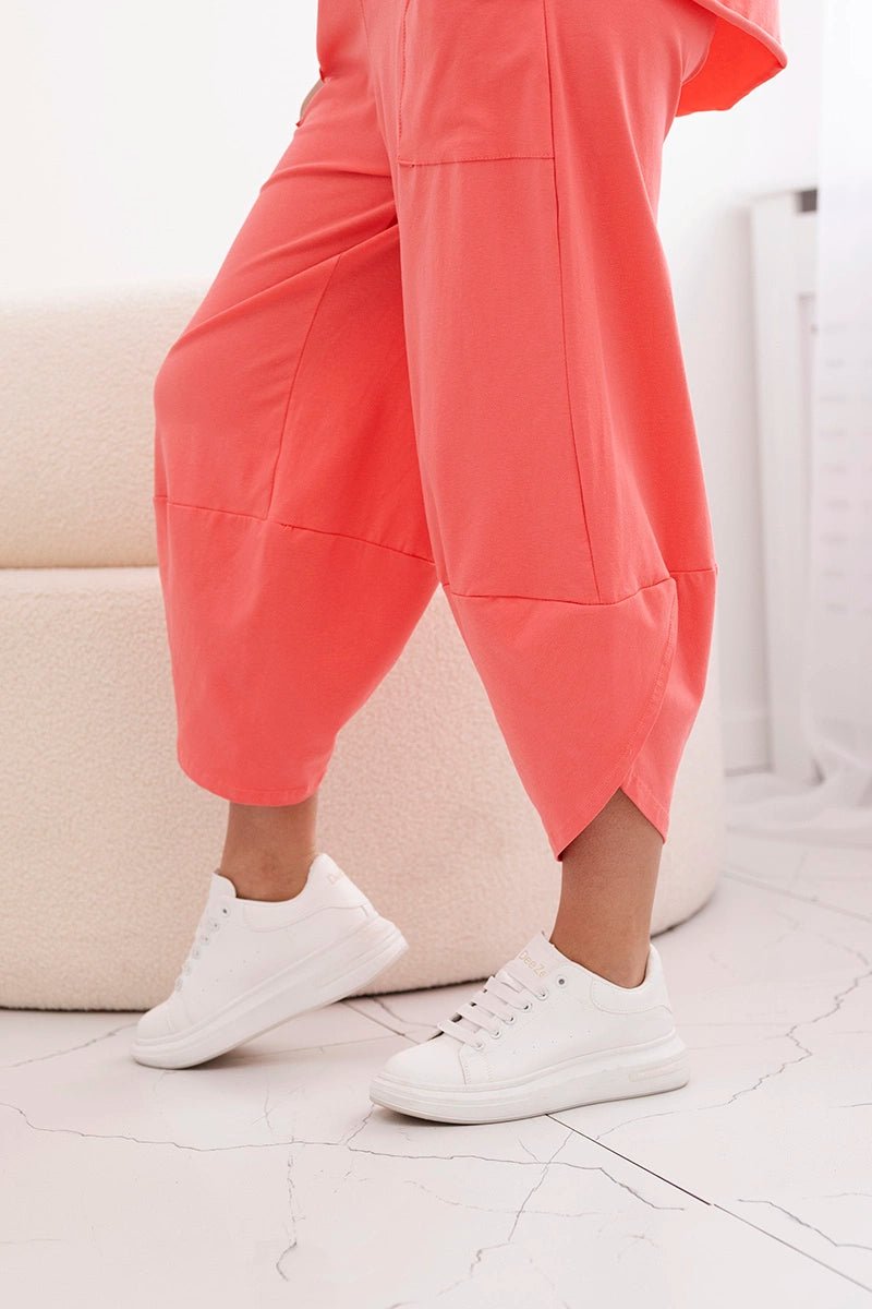 Cotton set blouse + trousers 6727 / – Apricot цвет / color | Lexline Fashion