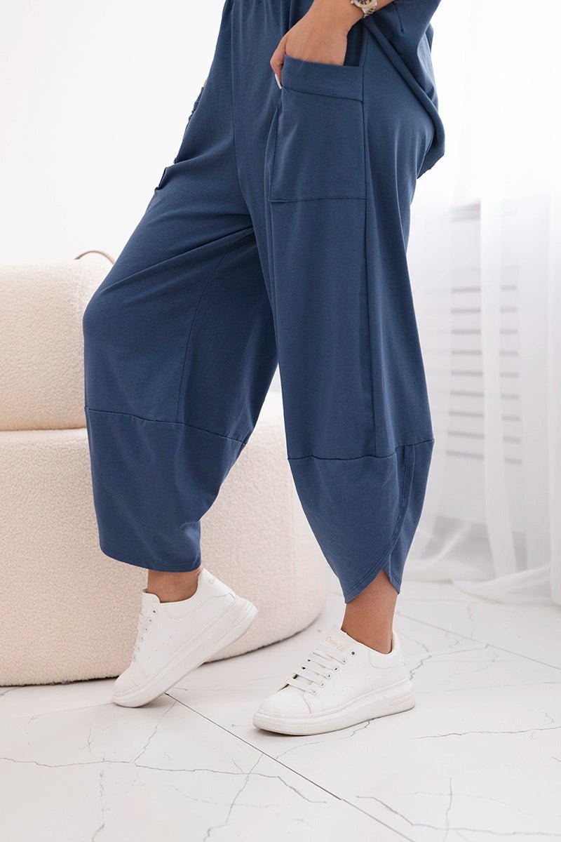Cotton set blouse + trousers 6727 / – Jeans цвет / color | Lexline Fashion