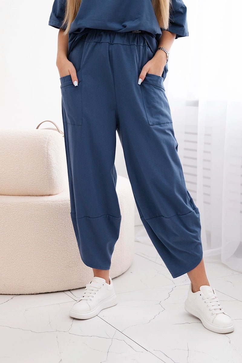 Cotton set blouse + trousers 6727 / – Jeans цвет / color | Lexline Fashion