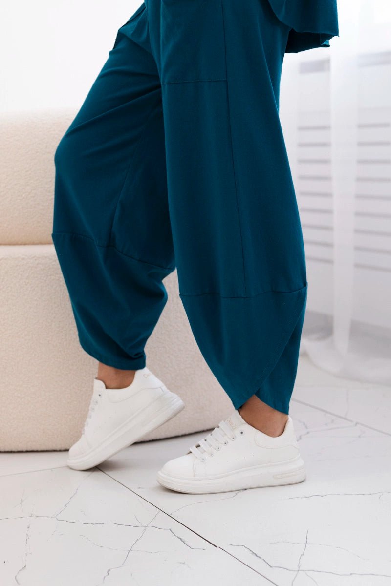Cotton set blouse + trousers 6727 / – Marine цвет / color | Lexline Fashion