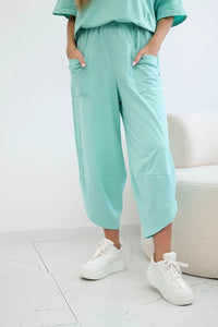 Cotton set blouse + trousers 6727 / – Mint цвет / color | Lexline Fashion