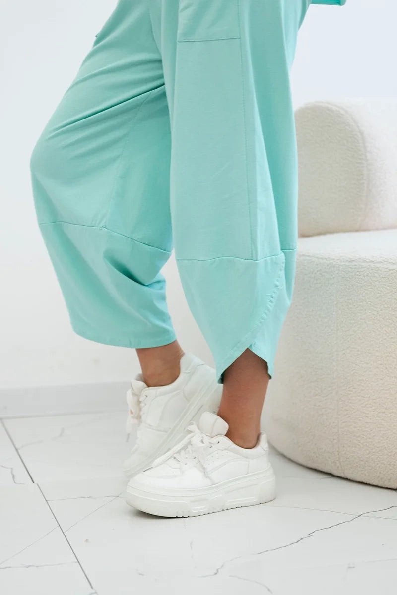 Cotton set blouse + trousers 6727 / – Mint цвет / color | Lexline Fashion
