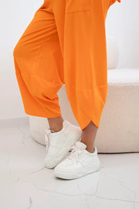 Cotton set blouse + trousers 6727 / – Orange цвет / color | Lexline Fashion