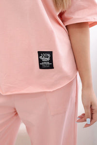 Cotton set blouse + trousers 6727 / – Peachy цвет / color | Lexline Fashion