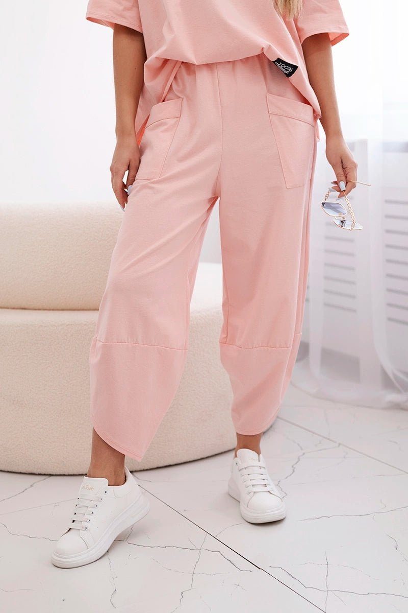 Cotton set blouse + trousers 6727 / – Peachy цвет / color | Lexline Fashion