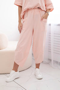 Cotton set blouse + trousers 6727 / – Powder цвет / color | Lexline Fashion