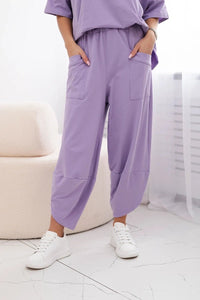 Cotton set blouse + trousers 6727 / – Purple || Light цвет / color | Lexline Fashion