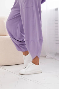 Cotton set blouse + trousers 6727 / – Purple || Light цвет / color | Lexline Fashion